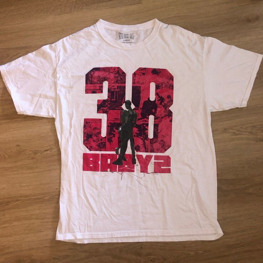 NBA YOUNGBOY 38 BABY 2 T SHIRT TEE WHITE RED MENS SIZE LARGE